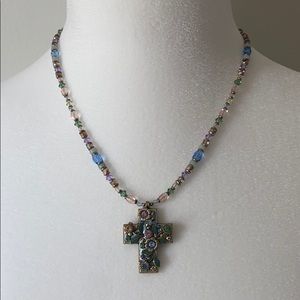 Michal Golan floral cross necklace